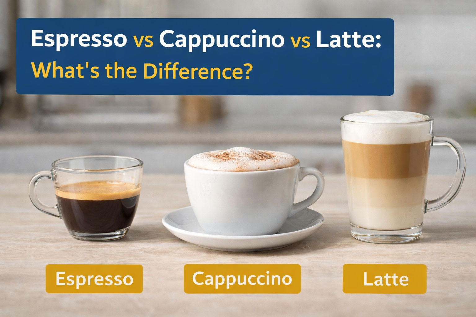 Espresso vs Cappuccino vs Latte: What’s the Difference?