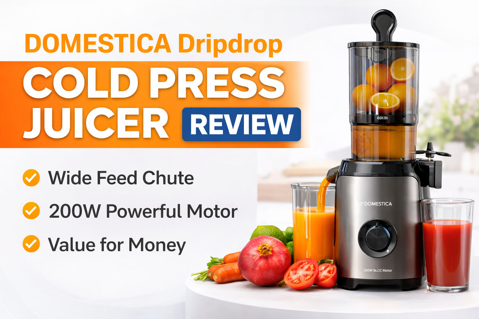 DOMESTICA Dripdrop Cold Press Juicer Review