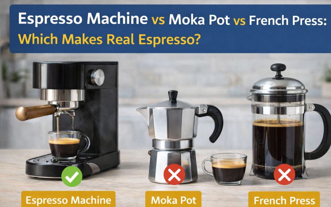 Espresso Machine vs Moka Pot vs French Press: Which Makes Real Espresso?
