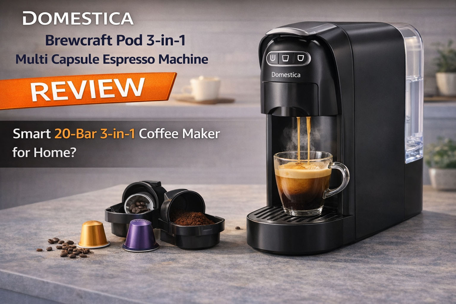DOMESTICA Brewcraft Pod 3-in-1 Espresso Machine Review