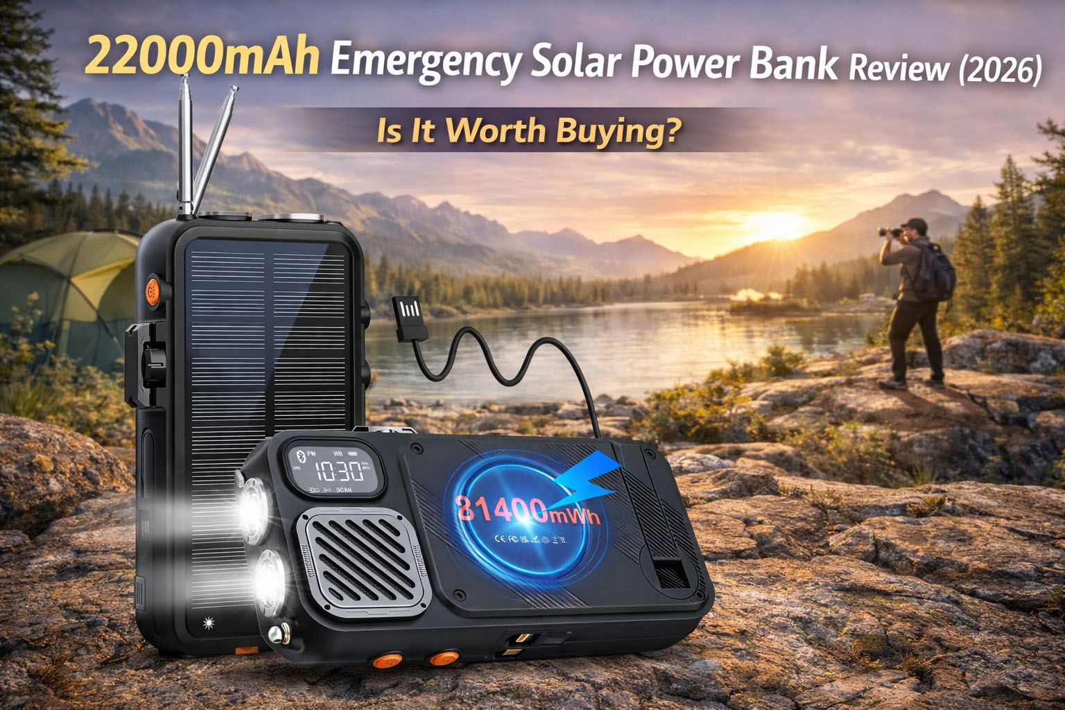 22000mAh Emergency Solar Power Bank Review