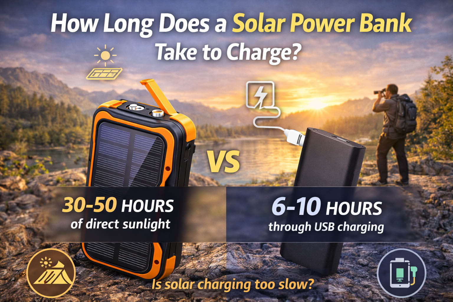 solar power bank charging time